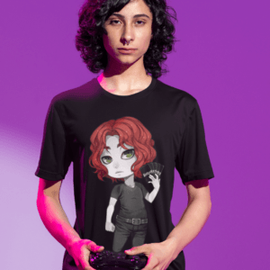 Gothest Baby Bat Andro Kawaii Anime Chibi Goth Boy Unisex 100% Cotton Tee