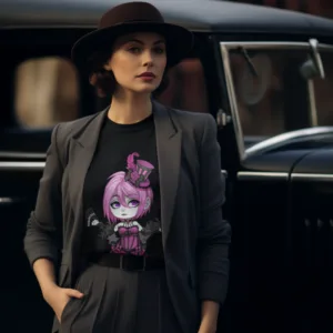 Gothest Cabaretgoth Sadako Kawaii Anime Chibi Goth Girl Unisex 100% Cotton Tee