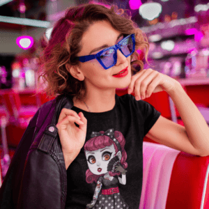 Gothest Gothabilly Kawaii Anime Chibi Goth Girl Unisex 100% Cotton Tee