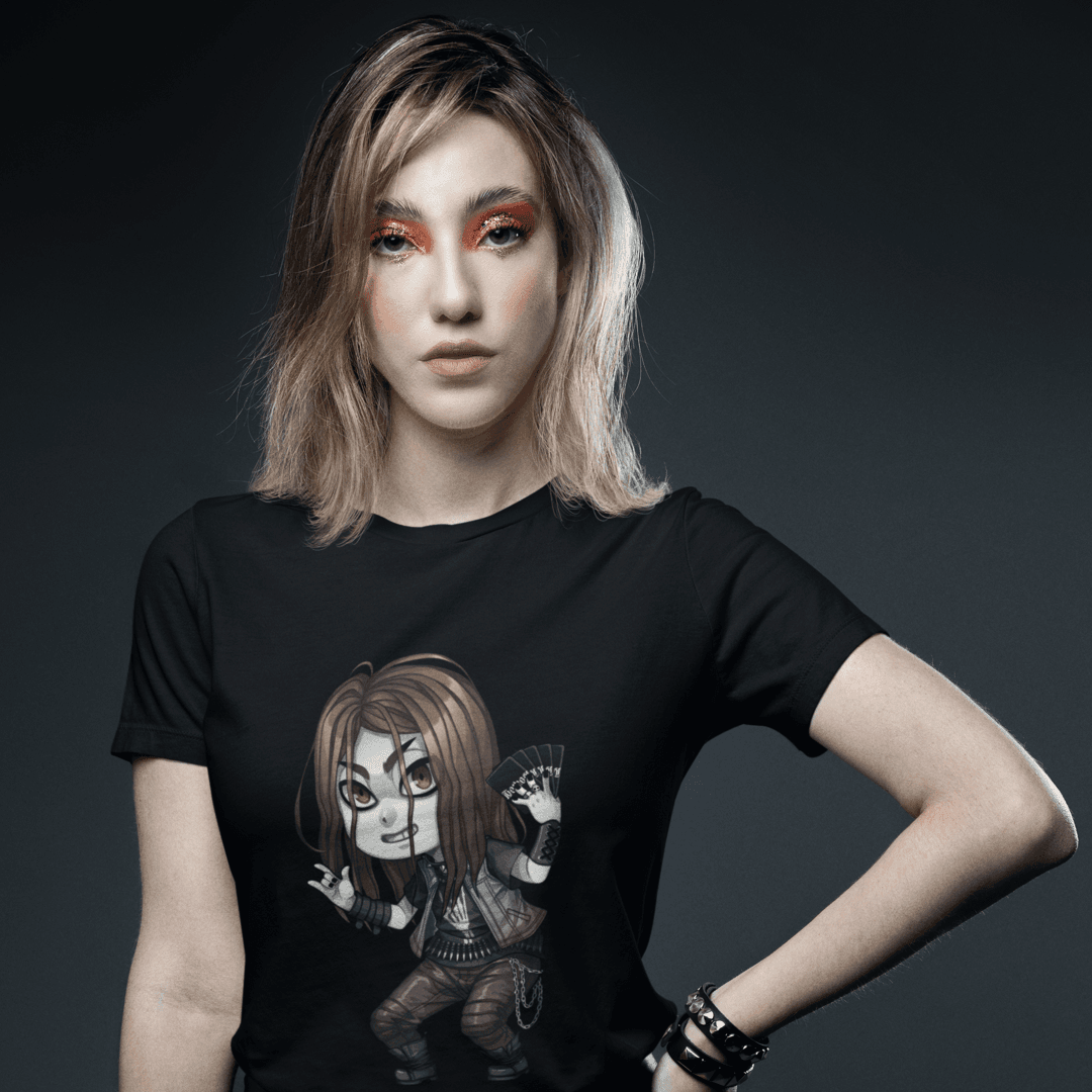 Gothest Metaller Kawaii Anime Chibi Goth Boy Unisex 100% Cotton Tee - Image 4