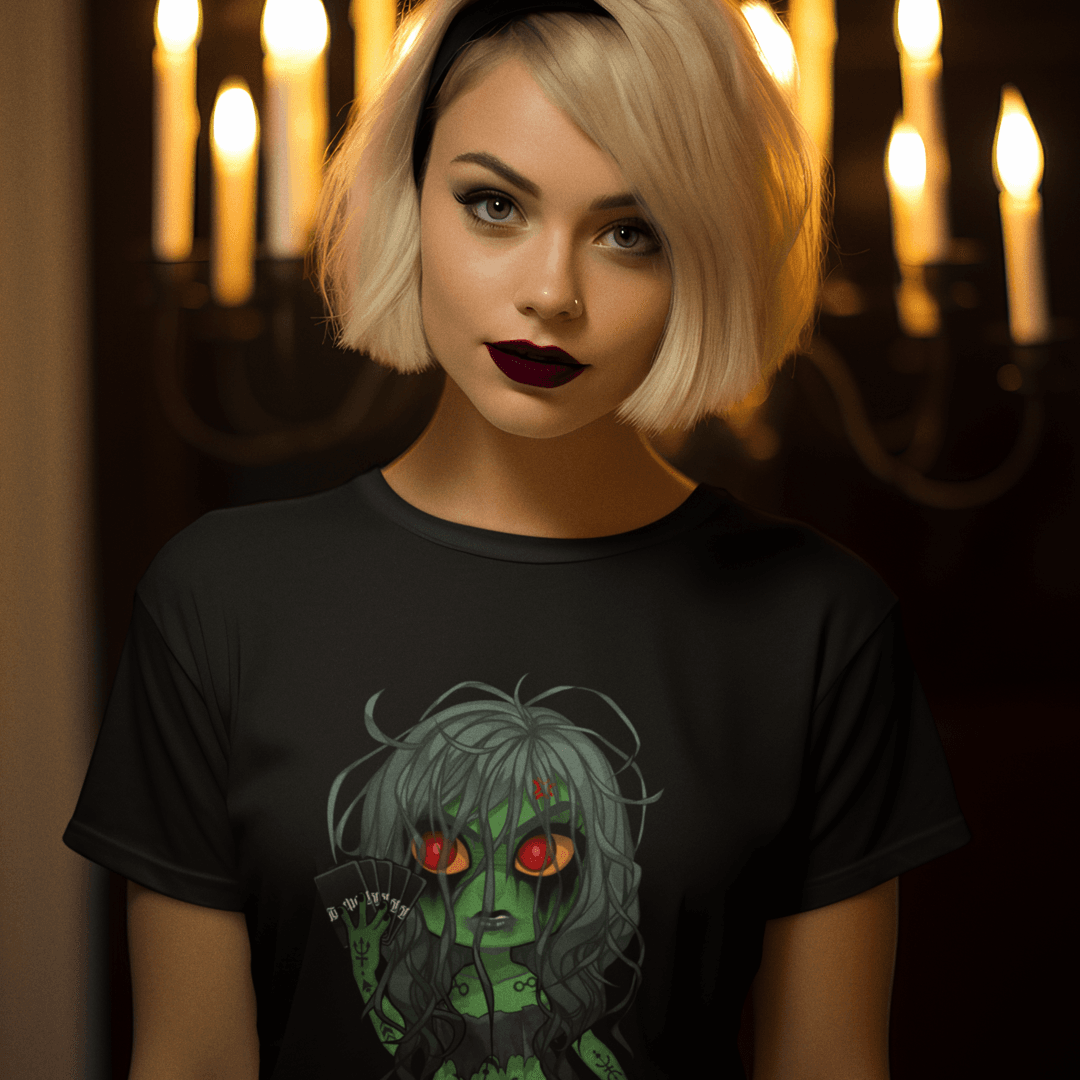 Gothest Witch Kawaii Anime Chibi Goth Girl (Trve VVitch Form) Unisex 100% Cotton Tee