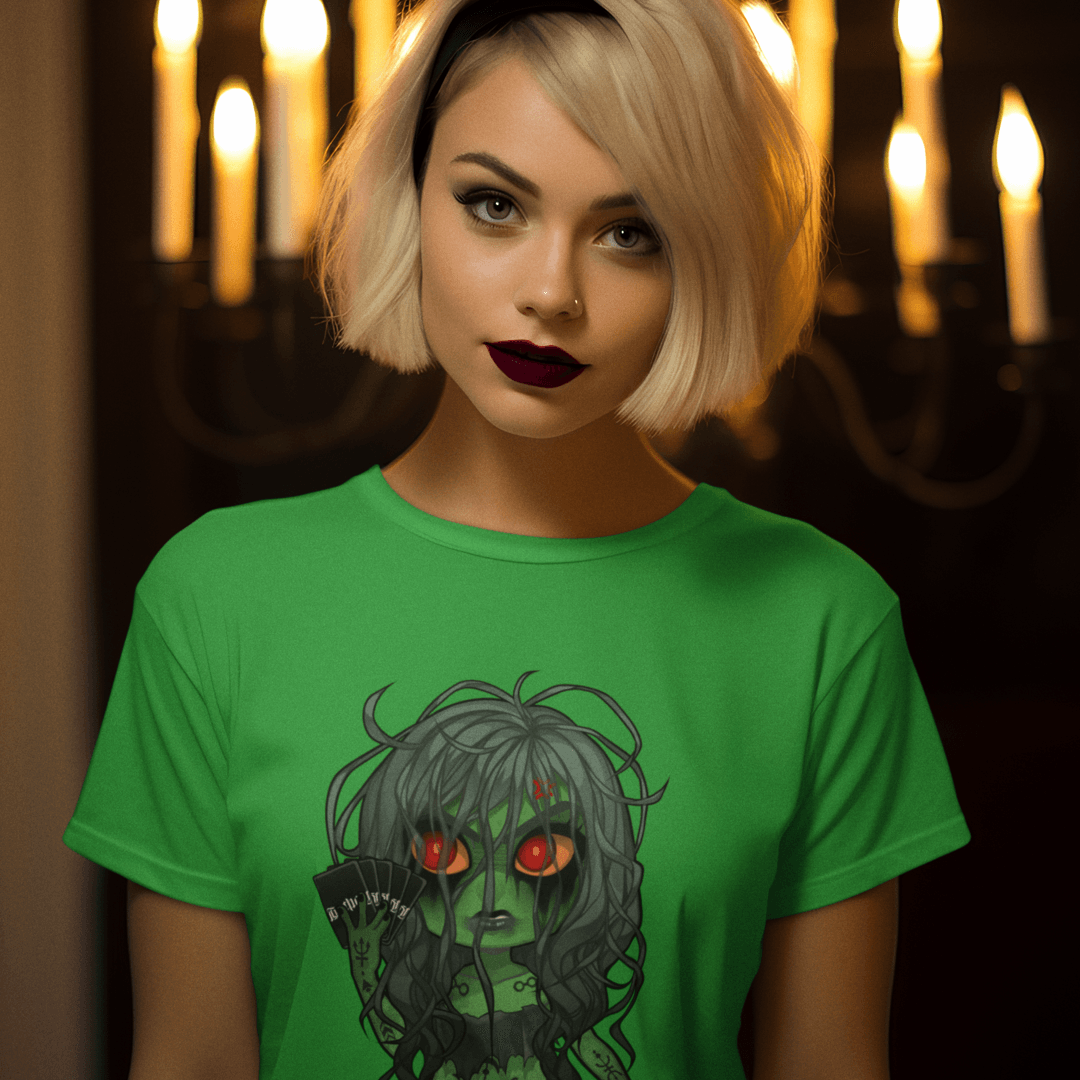 Gothest Witch Kawaii Anime Chibi Goth Girl (Trve VVitch Form) Unisex 100% Cotton Tee - Image 2