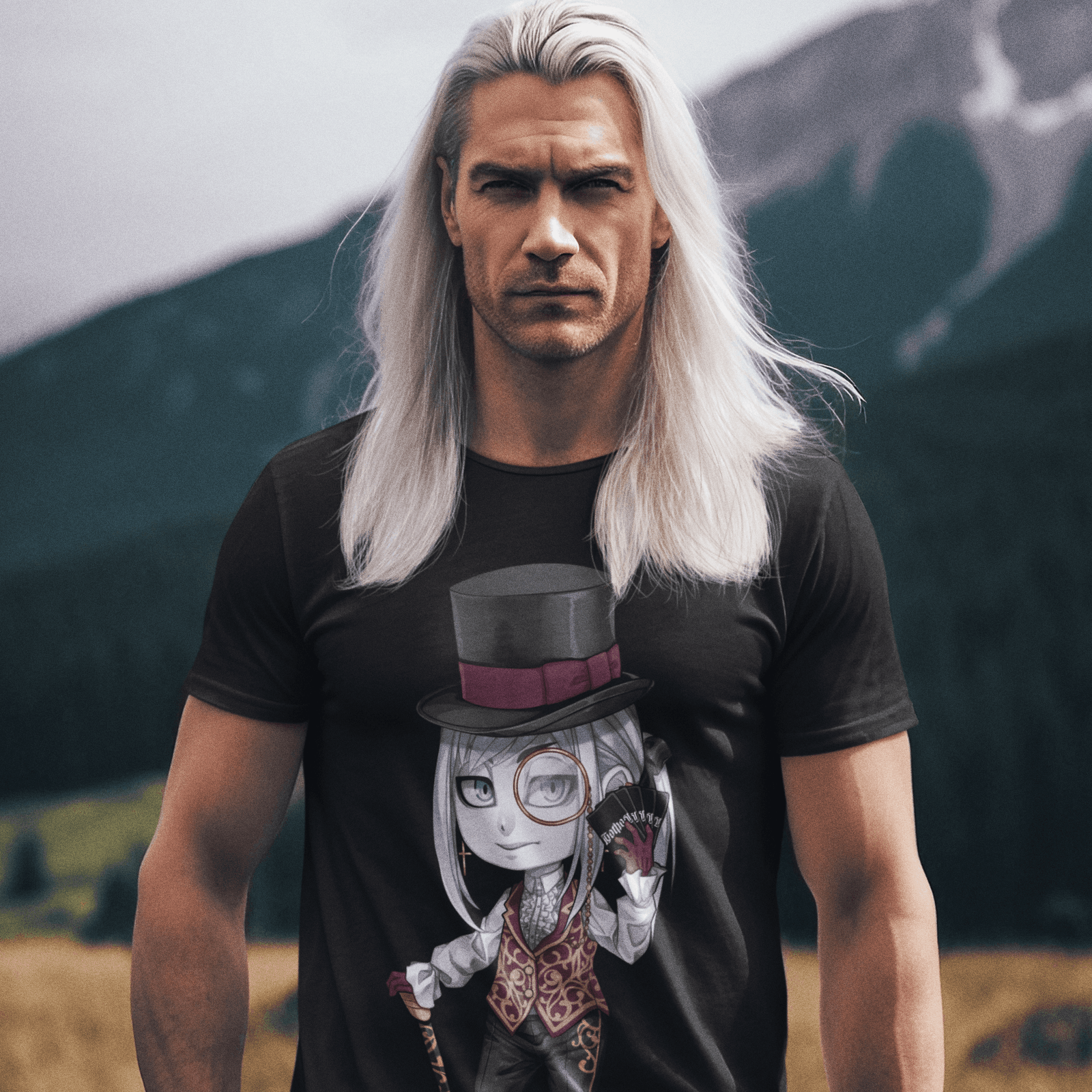 Gothest Victorigoth Kawaii Anime Chibi Goth Boy Unisex 100% Cotton Tee