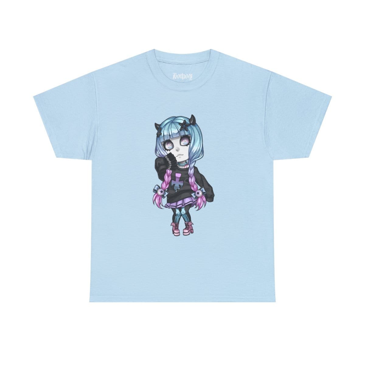 Gothest Pastelgoth Kawaii Anime Chibi Goth Girl Unisex 100% Cotton Tee - Image 8
