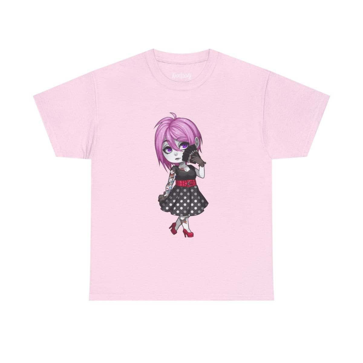 Gothest Gothabilly Sadako Kawaii Anime Chibi Goth Girl Unisex 100% Cotton Tee - Image 6