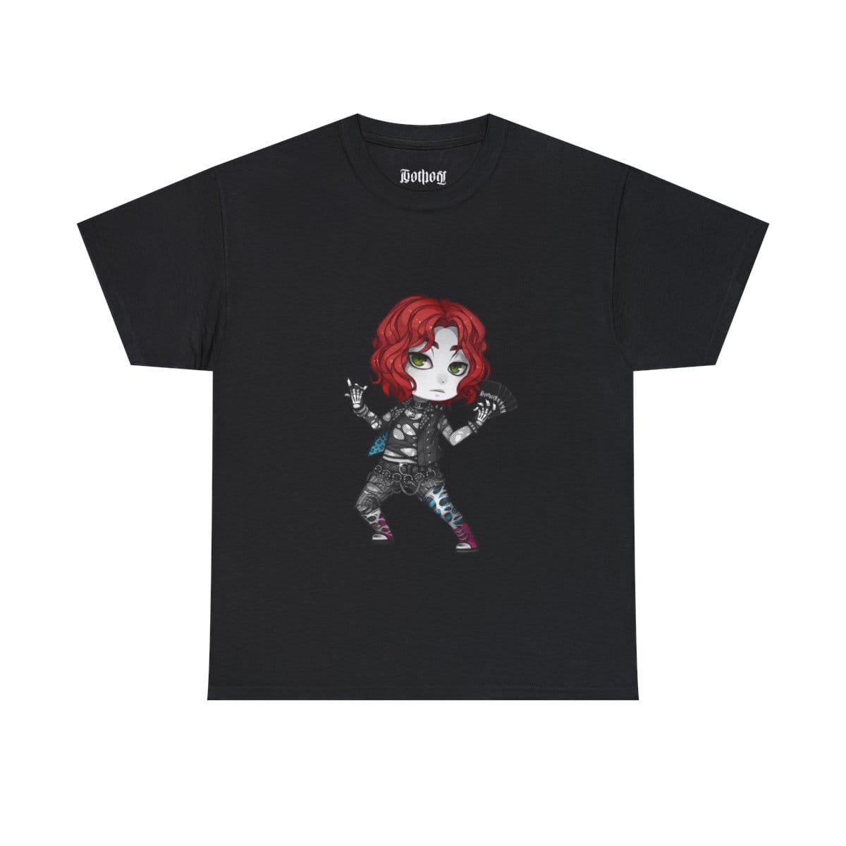 Gothest Deathrocker Andro Kawaii Anime Chibi Goth Boy Unisex 100% Cotton Tee - Image 5