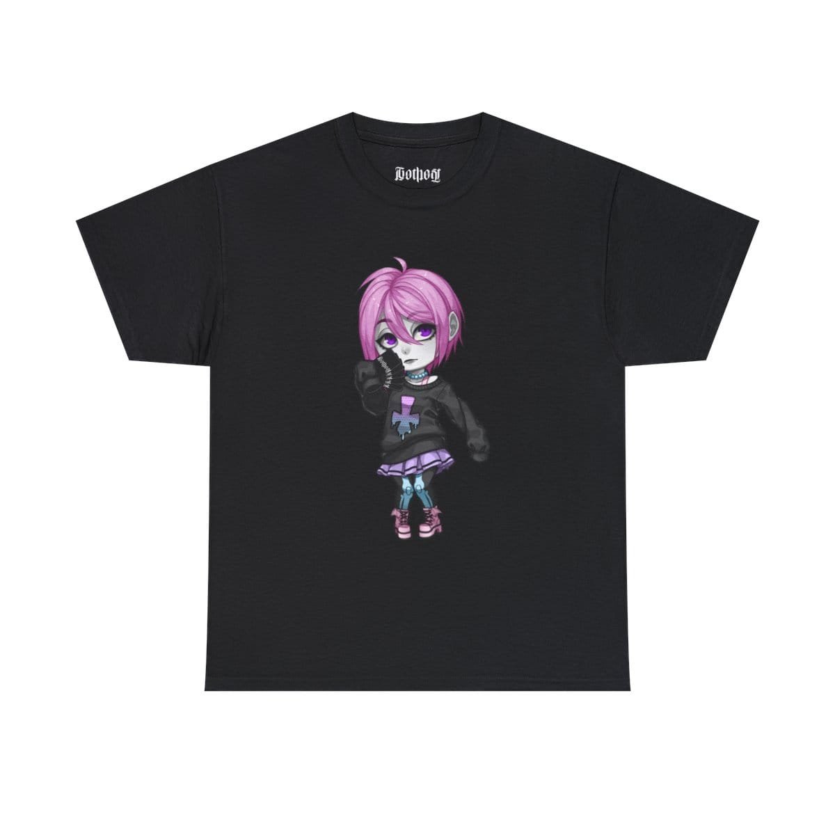 Gothest Pastelgoth Sadako Kawaii Anime Chibi Goth Girl Unisex 100% Cotton Tee - Image 5