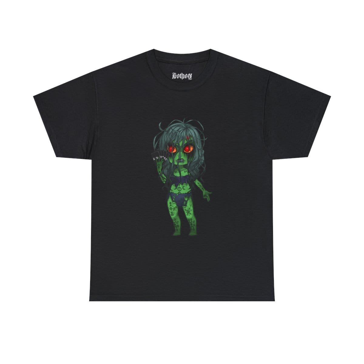 Gothest Witch Kawaii Anime Chibi Goth Girl (Trve VVitch Form) Unisex 100% Cotton Tee - Image 3