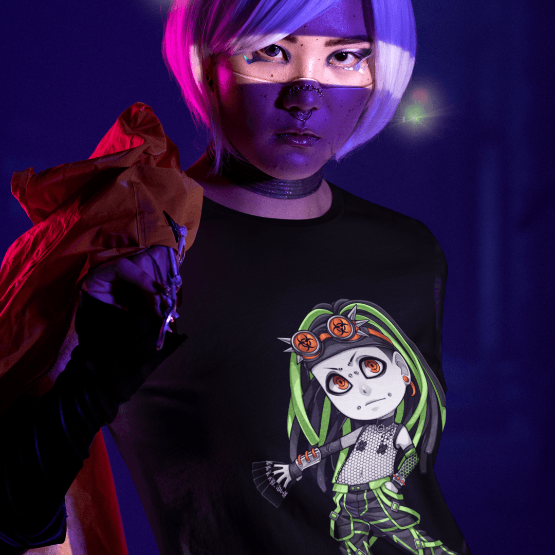 Gothest Cybergoth Kawaii Anime Chibi Goth Boy Unisex 100% Cotton Tee - Image 3