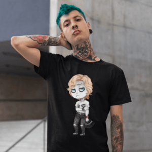 Gothest Emo Kawaii Anime Chibi Goth Boy Unisex 100% Cotton Tee