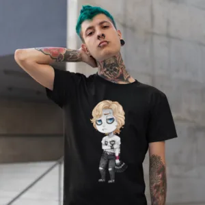 Gothest Emo Kawaii Anime Chibi Goth Boy Unisex 100% Cotton Tee