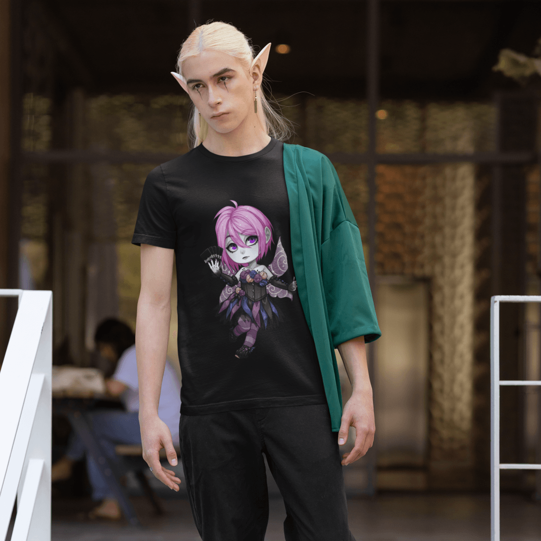 Gothest Faerygoth Sadako Kawaii Anime Chibi Goth Girl Unisex 100% Cotton Tee - Image 3