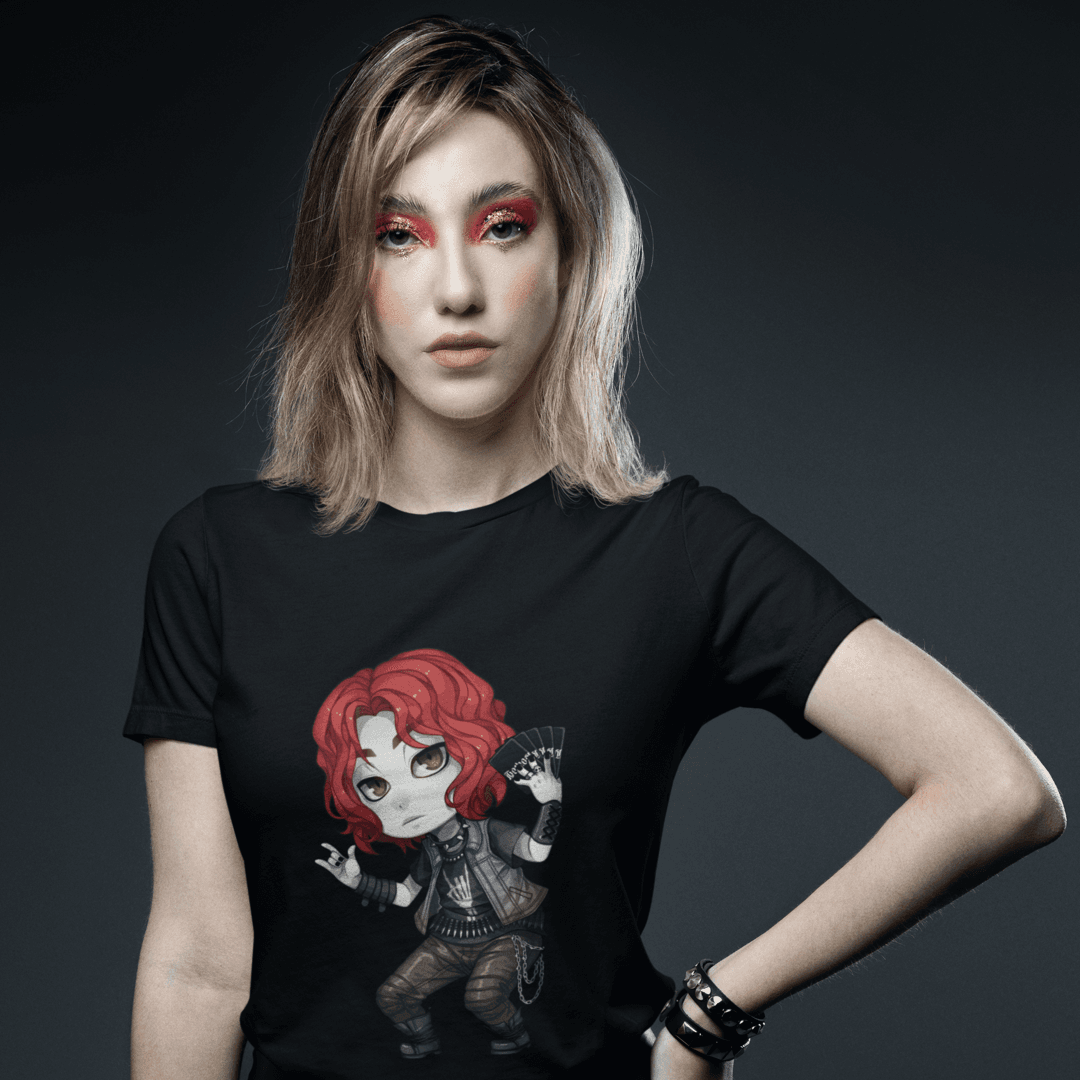Gothest Metaller Andro Kawaii Anime Chibi Goth Boy Unisex 100% Cotton Tee - Image 4