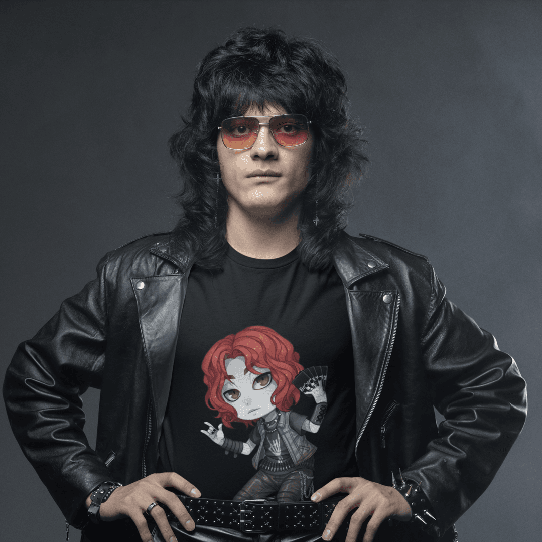 Gothest Metaller Andro Kawaii Anime Chibi Goth Boy Unisex 100% Cotton Tee - Image 3