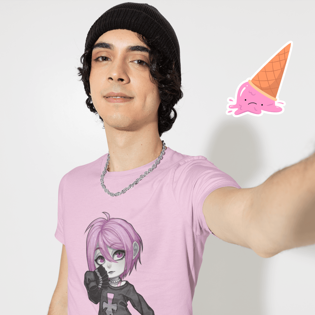 Gothest Pastelgoth Sadako Kawaii Anime Chibi Goth Girl Unisex 100% Cotton Tee - Image 4
