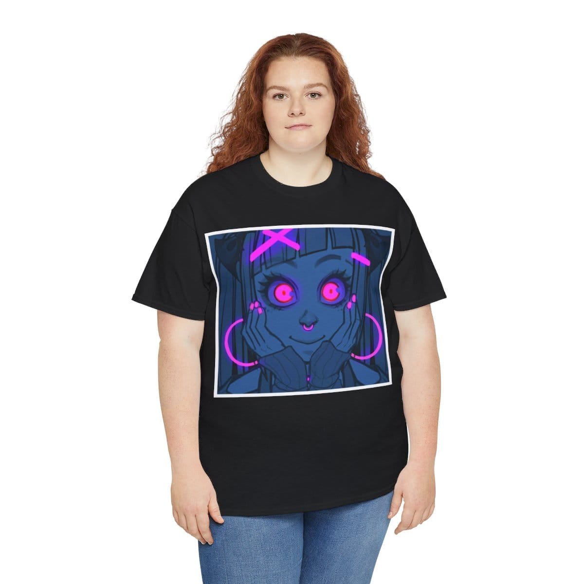 Gothest Goth Card - "UV Contact Lenses" Kawaii Anime Goth Girl Unisex 100% Cotton Tee - Image 15