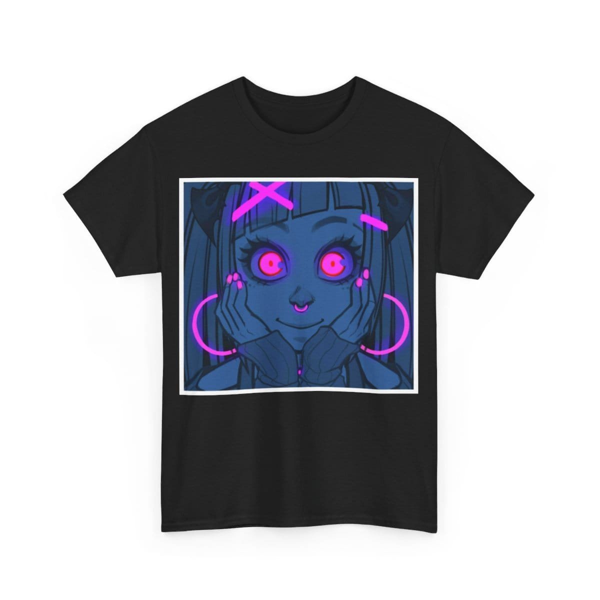 Gothest Goth Card - "UV Contact Lenses" Kawaii Anime Goth Girl Unisex 100% Cotton Tee - Image 3