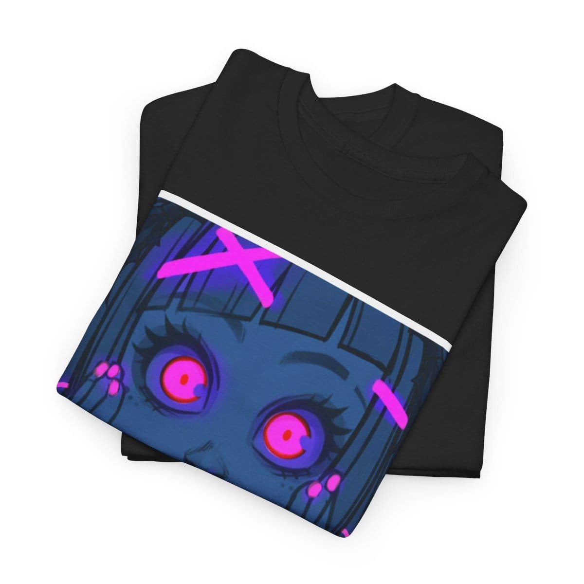Gothest Goth Card - "UV Contact Lenses" Kawaii Anime Goth Girl Unisex 100% Cotton Tee - Image 5